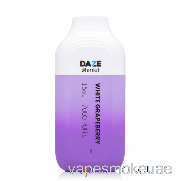 Vape Uae 7 Daze Ohmlet 7000 0٪ صفر نيكوتين يمكن التخلص منه باللون الأبيض